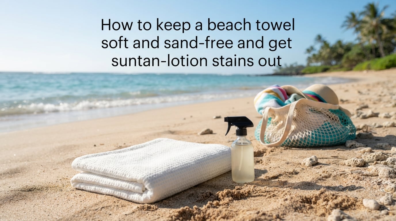 How to keep a beach towel soft and sand-free and get suntan-lotion stains out
