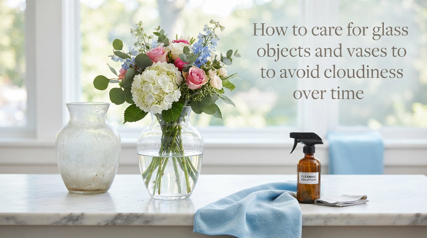 How to care for glass objects and vases to avoid cloudiness over time