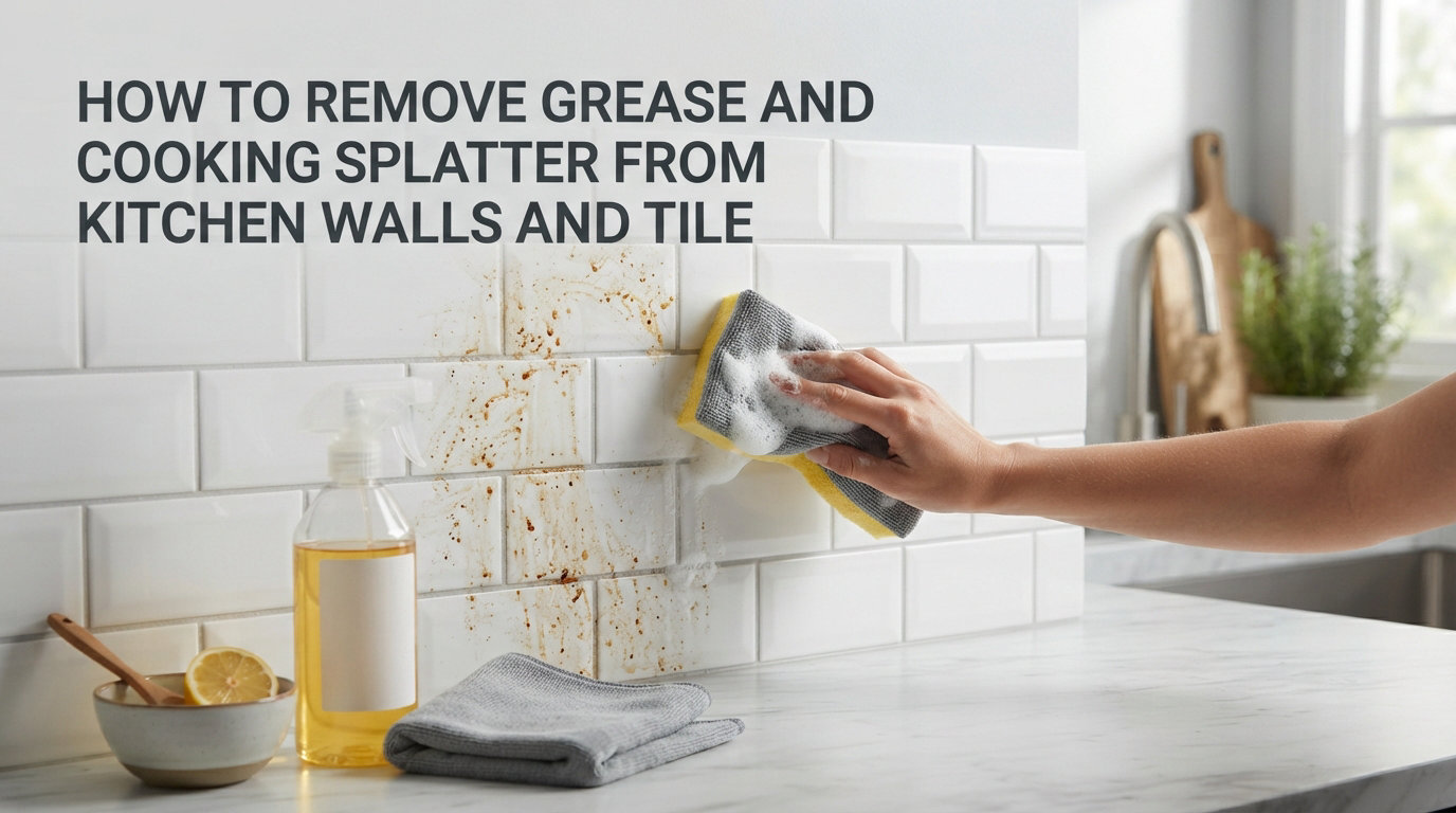 How to remove grease and cooking splatter from kitchen walls and tile