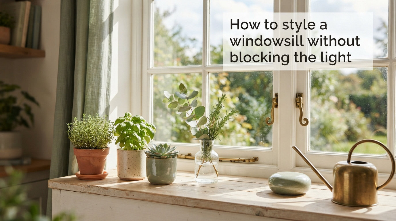 How to style a windowsill without blocking the light