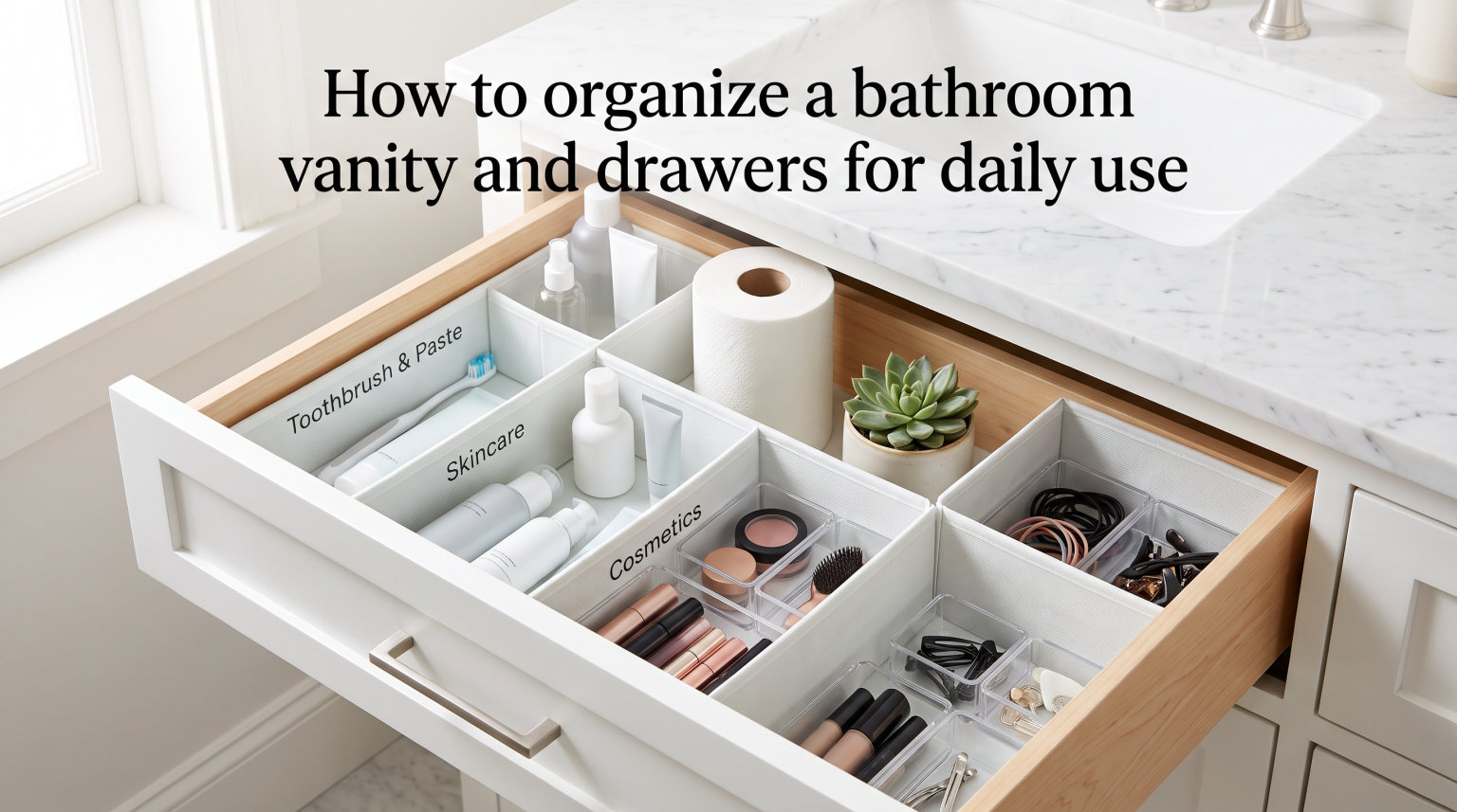 How to organize a bathroom vanity and drawers for daily use