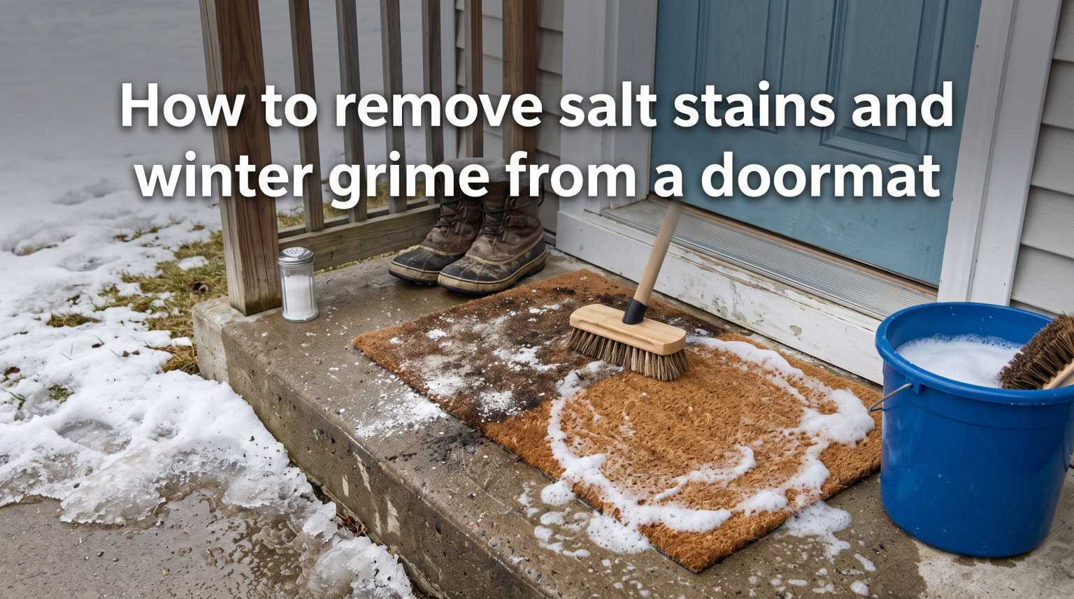 How to remove salt stains and winter grime from a doormat