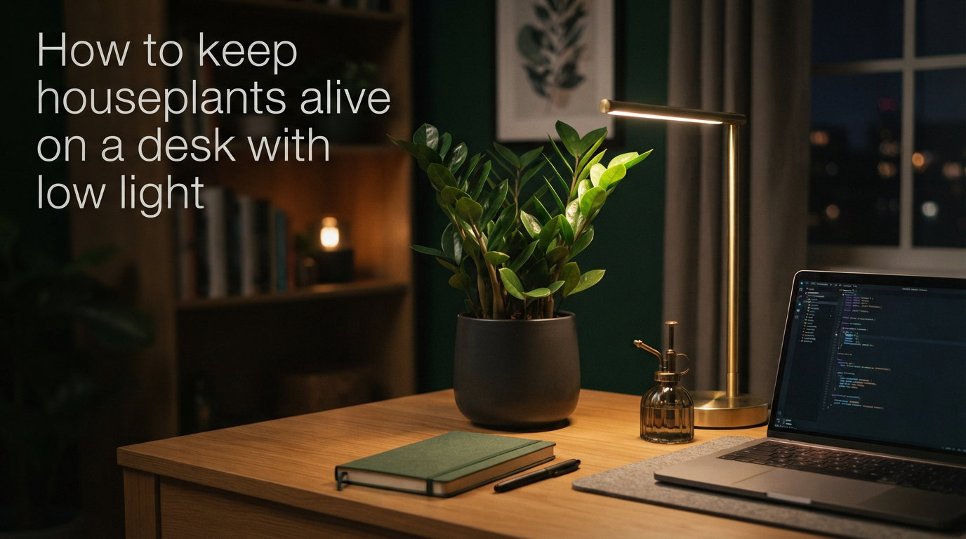 How to keep houseplants alive on a desk with low light