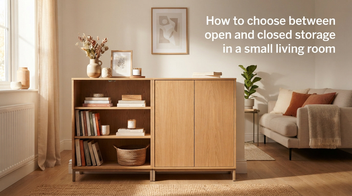 How to choose between open and closed storage in a small living room