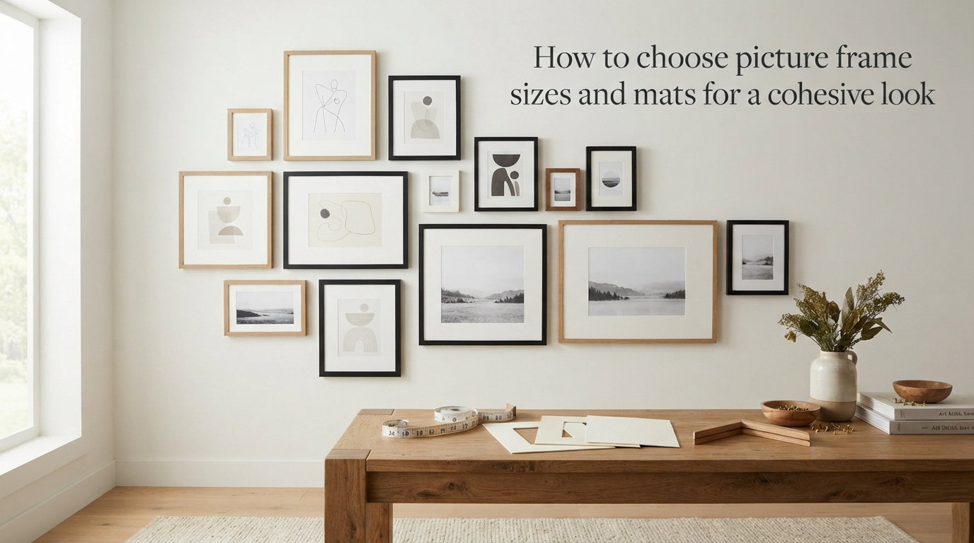 How to choose picture frame sizes and mats for a cohesive look