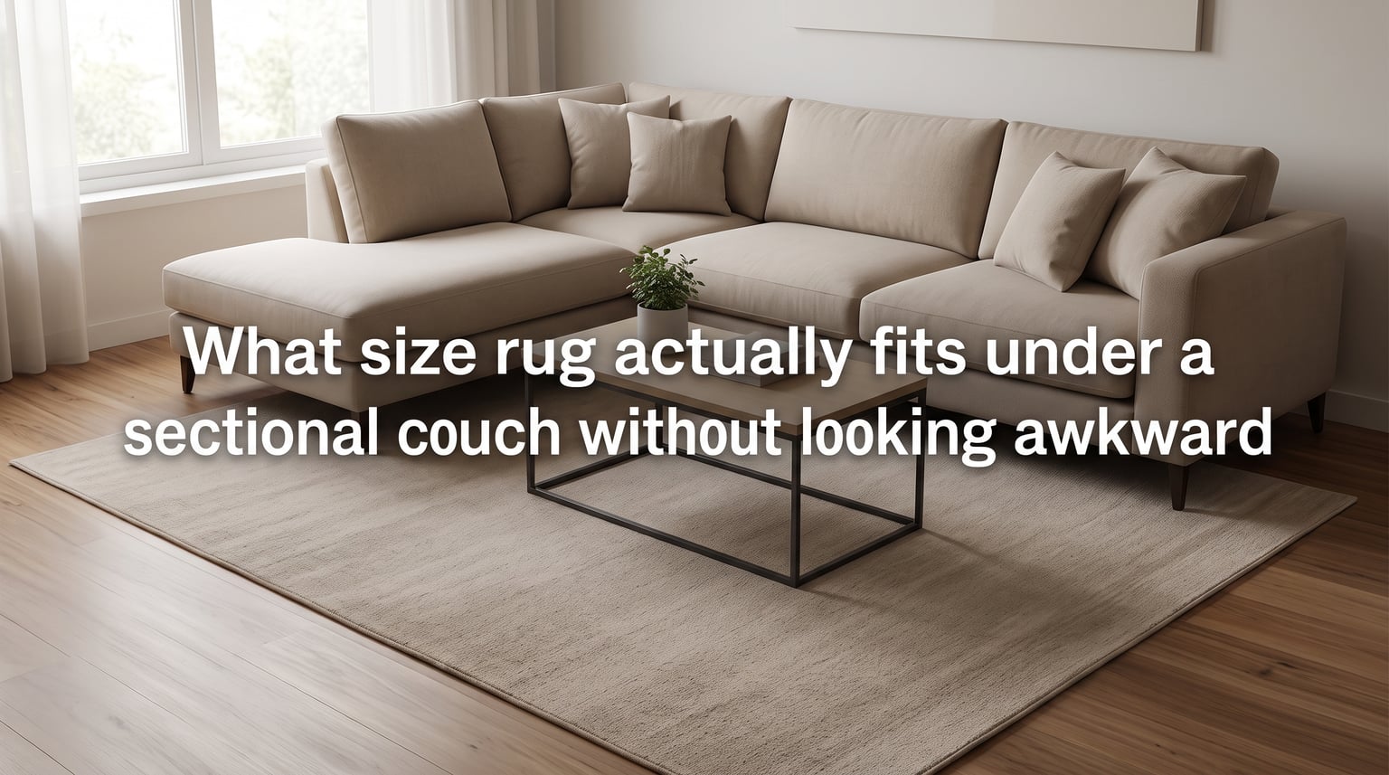 What size rug actually fits under a sectional couch without looking awkward