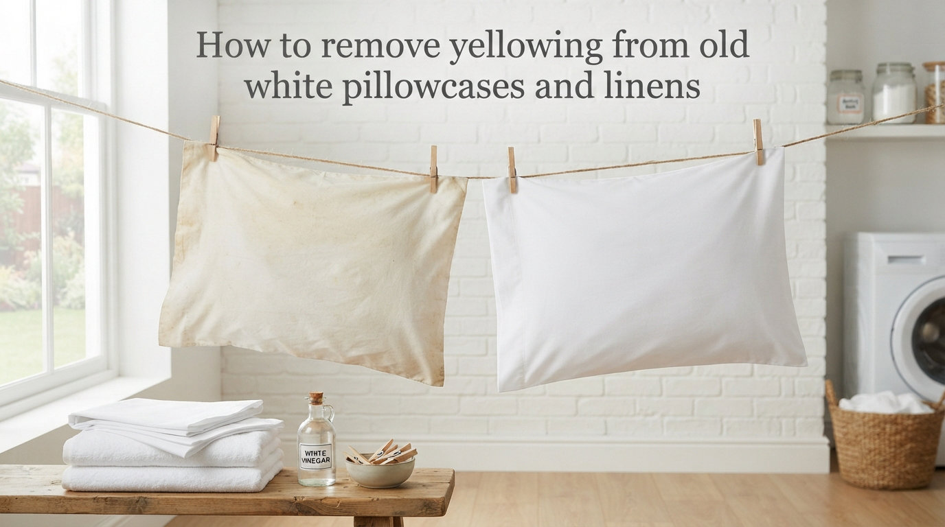 How to remove yellowing from old white pillowcases and linens