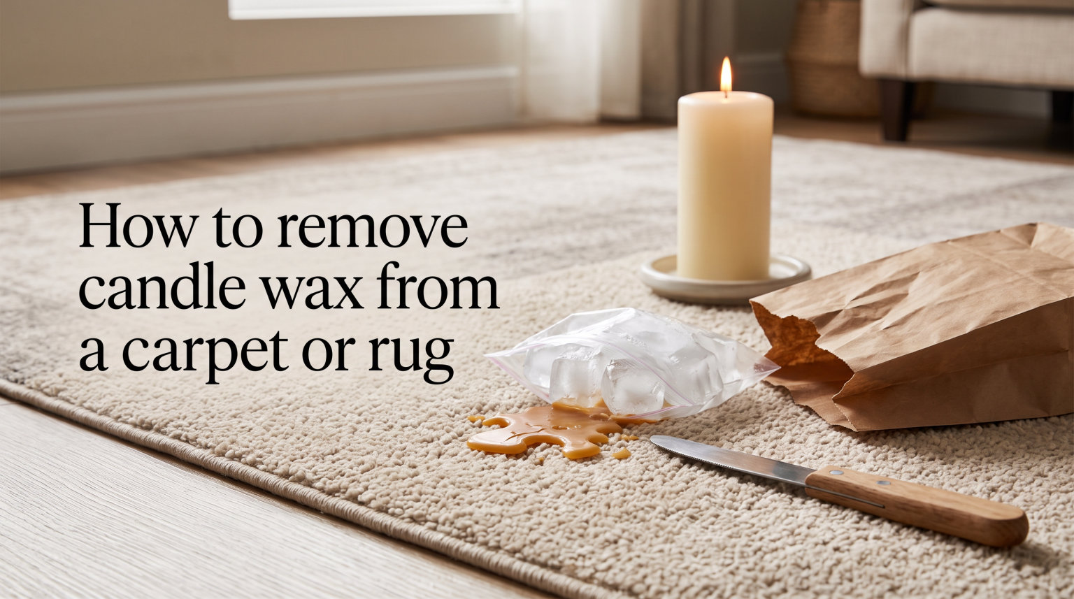 How to remove candle wax from a carpet or rug