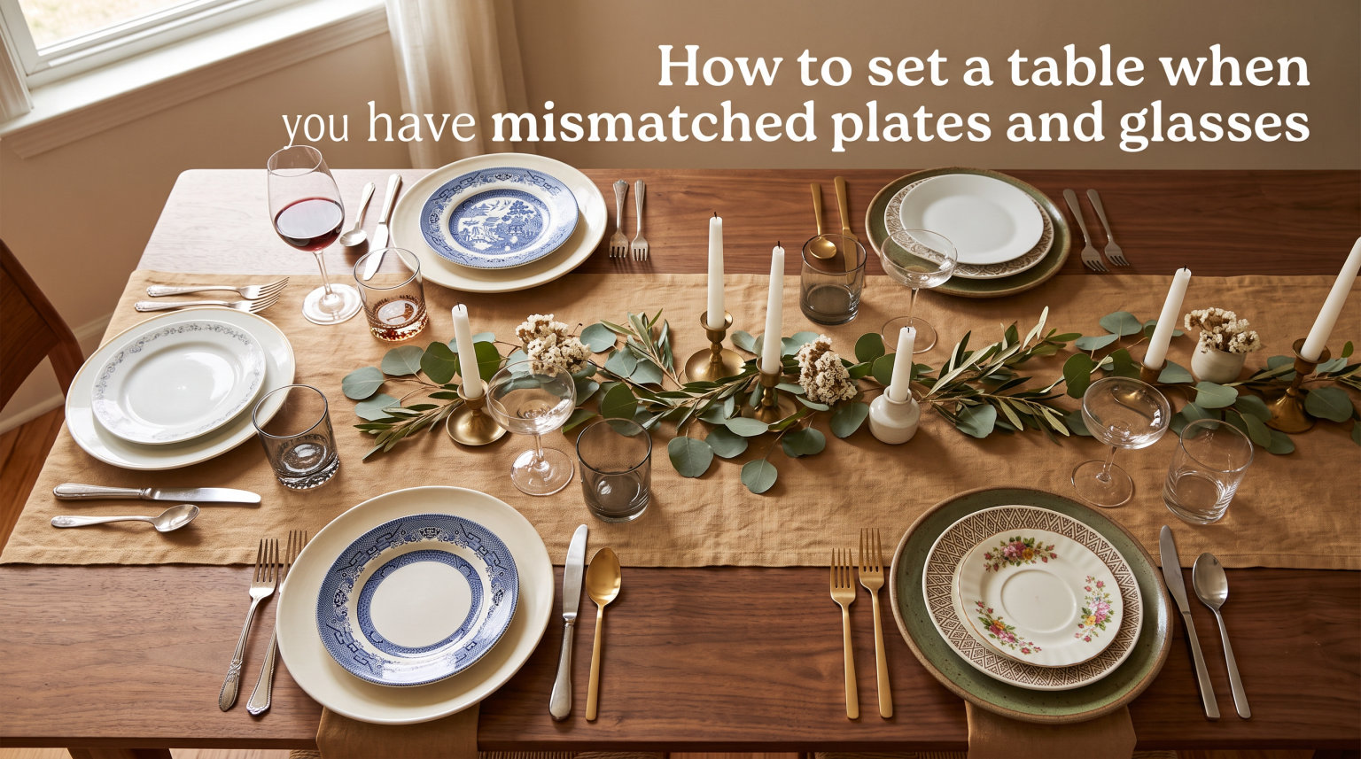 How to set a table when you have mismatched plates and glasses