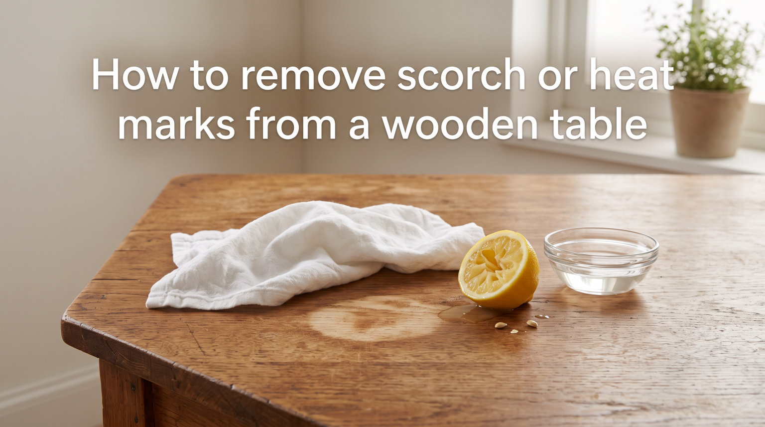 How to remove scorch or heat marks from a wooden table