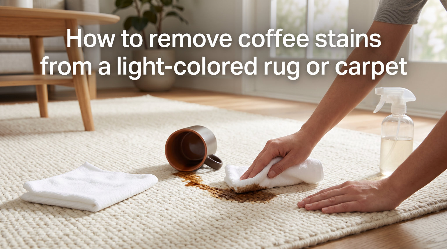 How to remove coffee stains from a light-colored rug or carpet