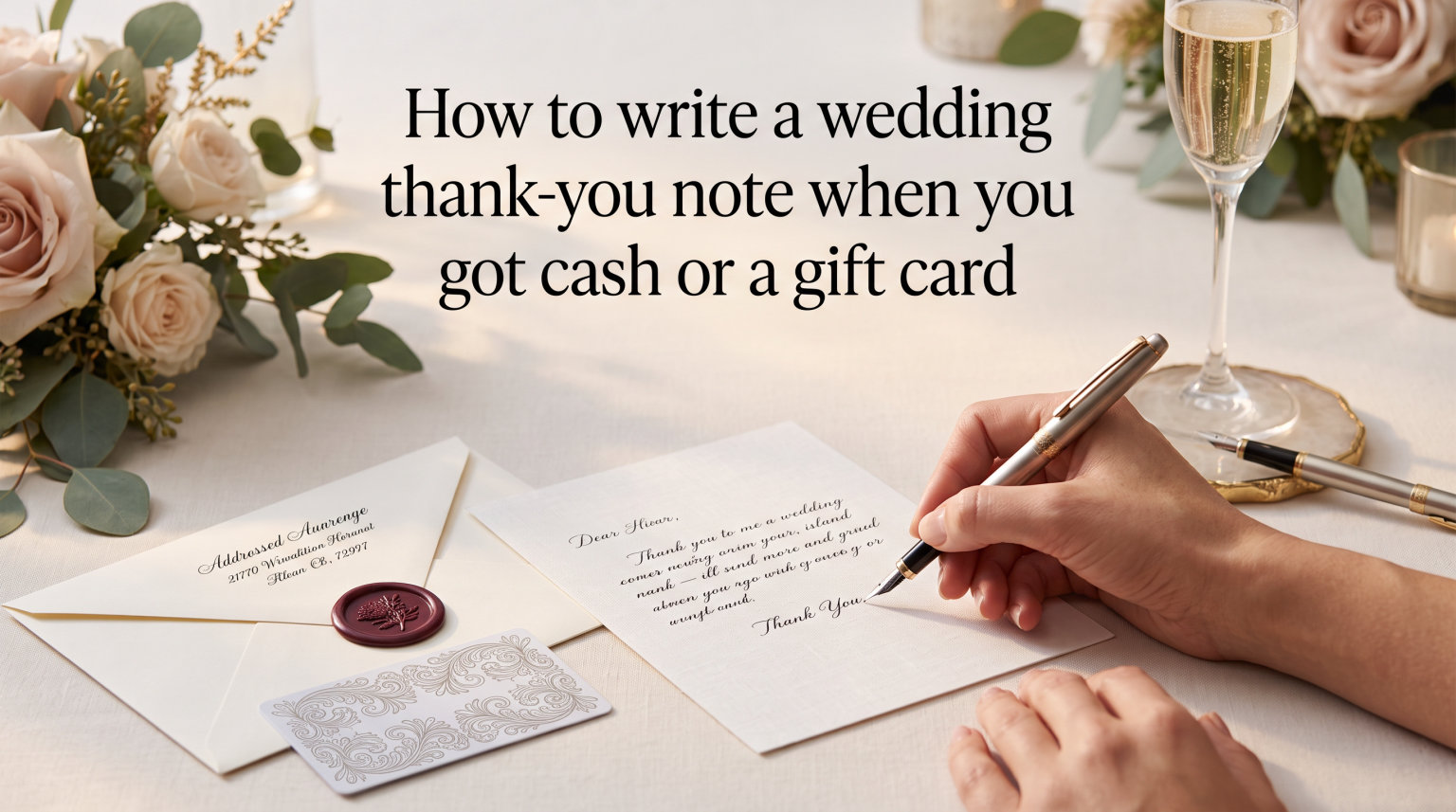 How to write a wedding thank-you note when you got cash or a gift card