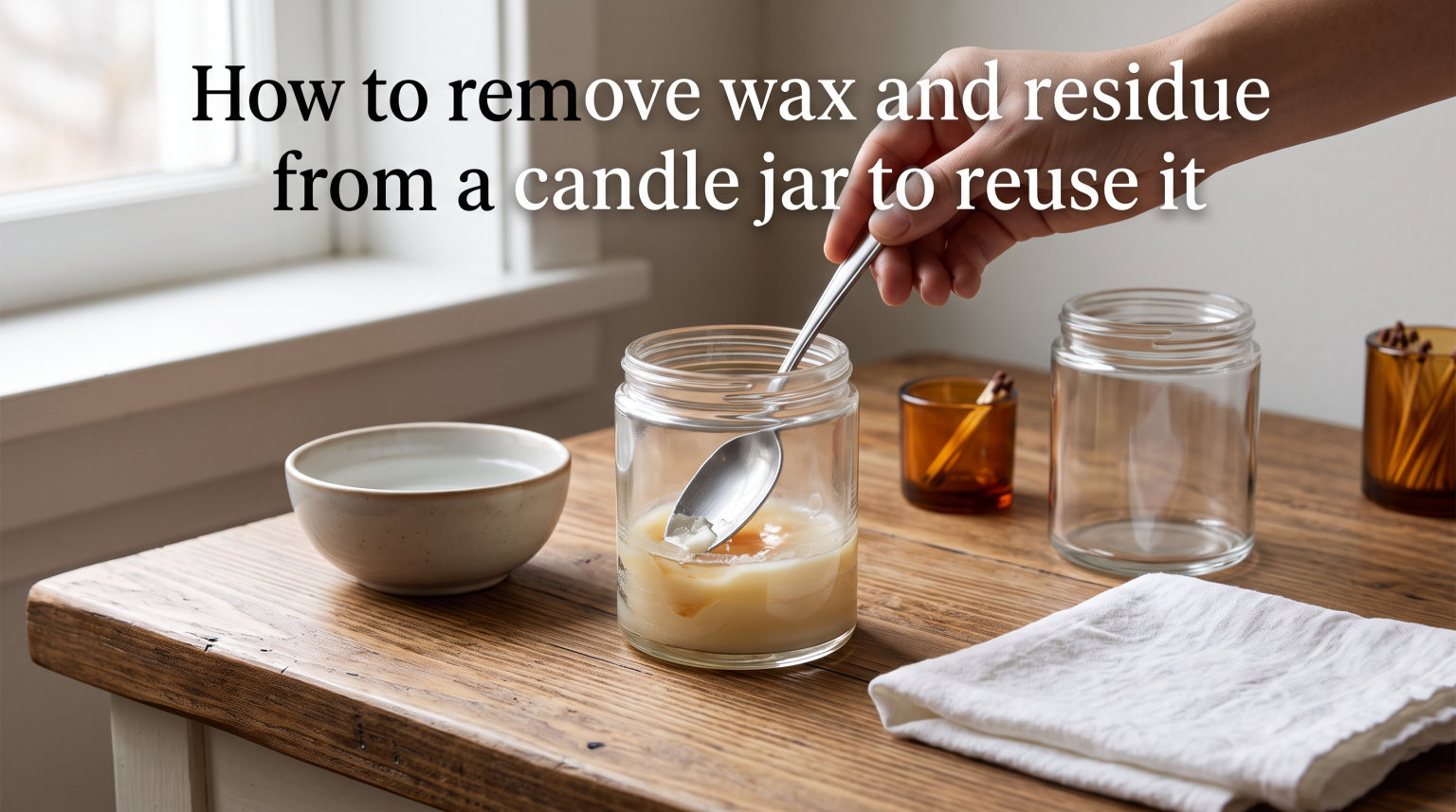How to remove wax and residue from a candle jar to reuse it