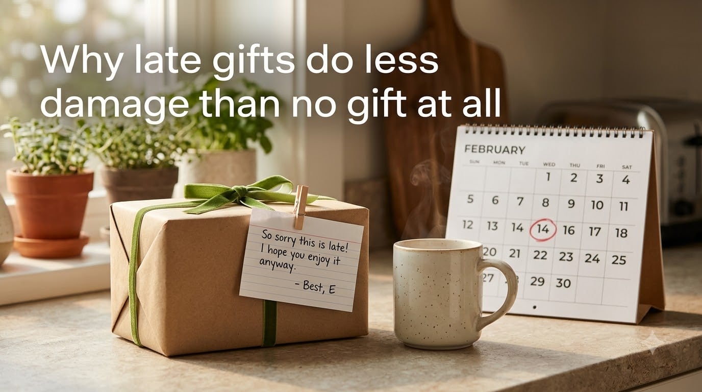 Why late gifts do less damage than no gift at all