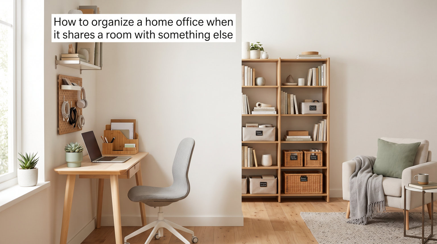 How to organize a home office when it shares a room with something else