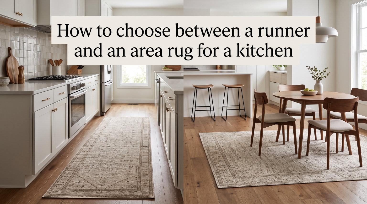 How to choose between a runner and an area rug for a kitchen