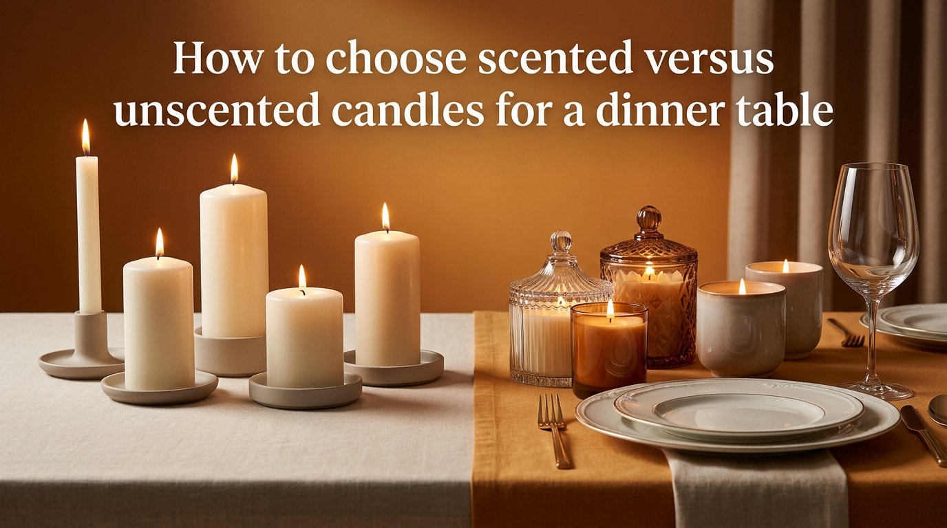 How to choose scented versus unscented candles for a dinner table