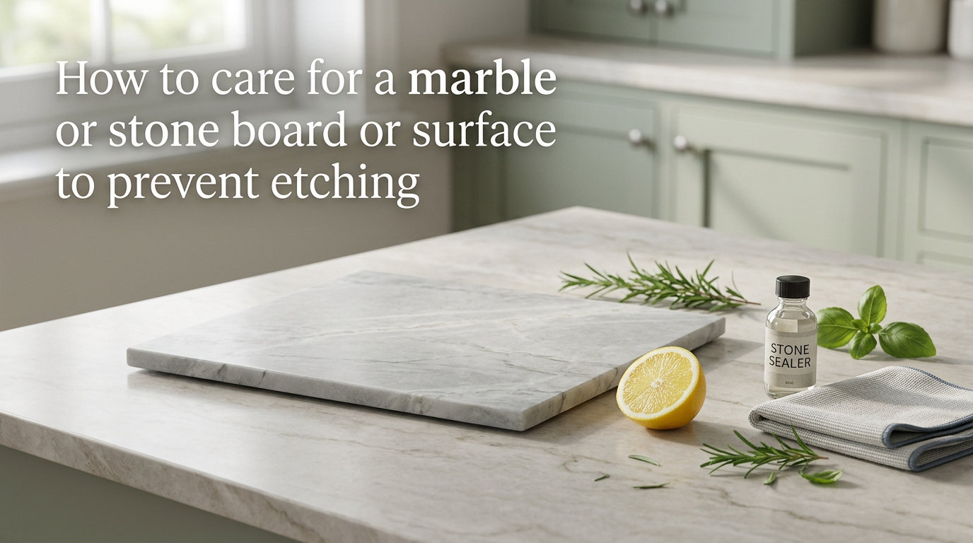 How to care for a marble or stone board or surface to prevent etching
