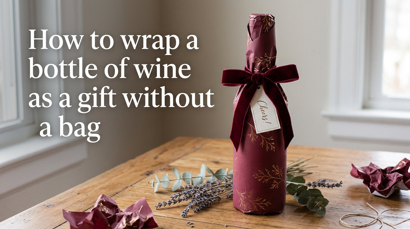 How to wrap a bottle of wine as a gift without a bag