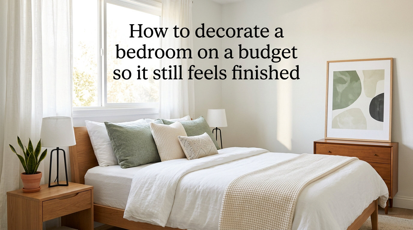 How to decorate a bedroom on a budget so it still feels finished