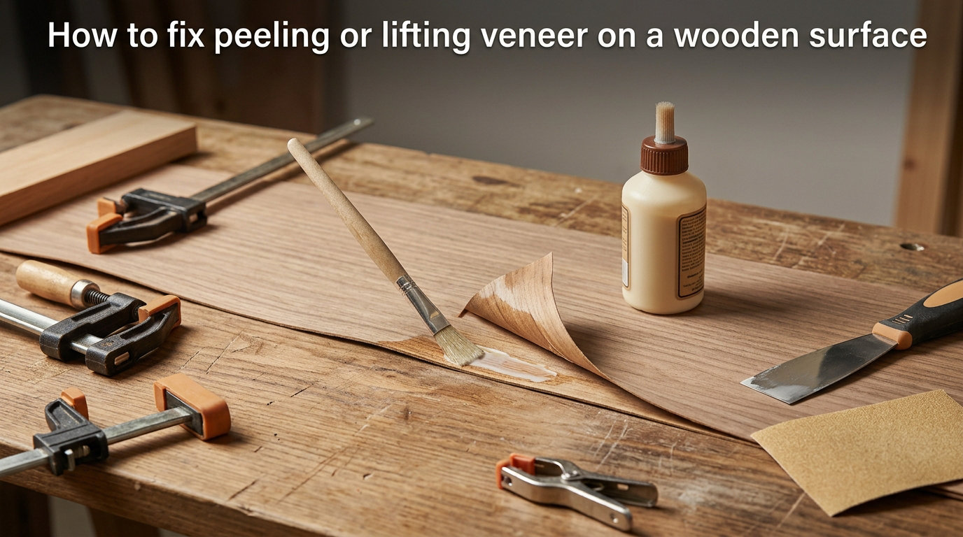 How to fix peeling or lifting veneer on a wooden surface