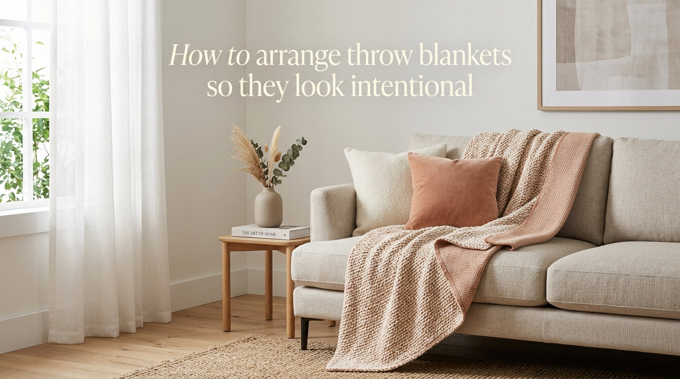 How to arrange throw blankets so they look intentional