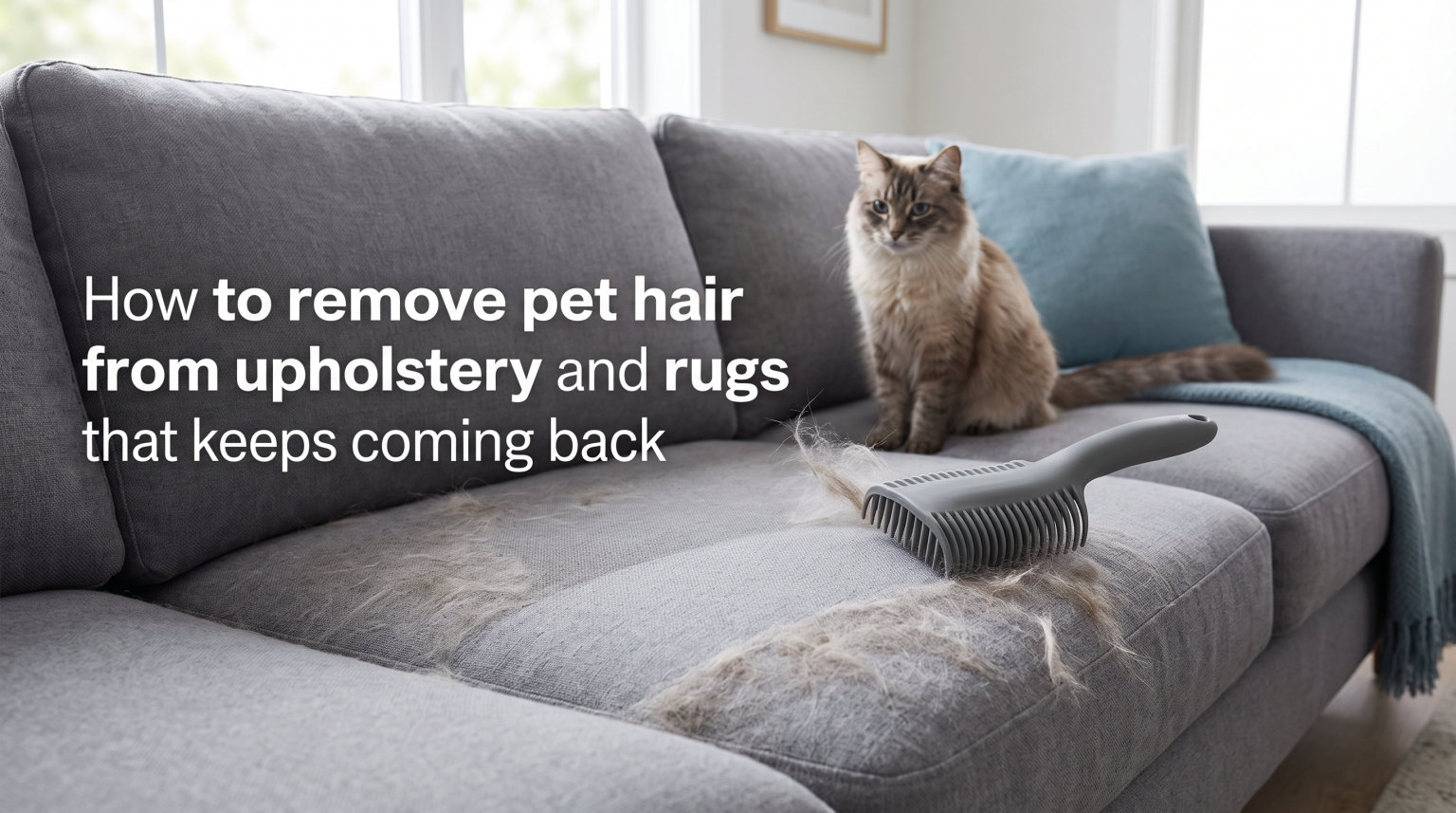 How to remove pet hair from upholstery and rugs that keeps coming back