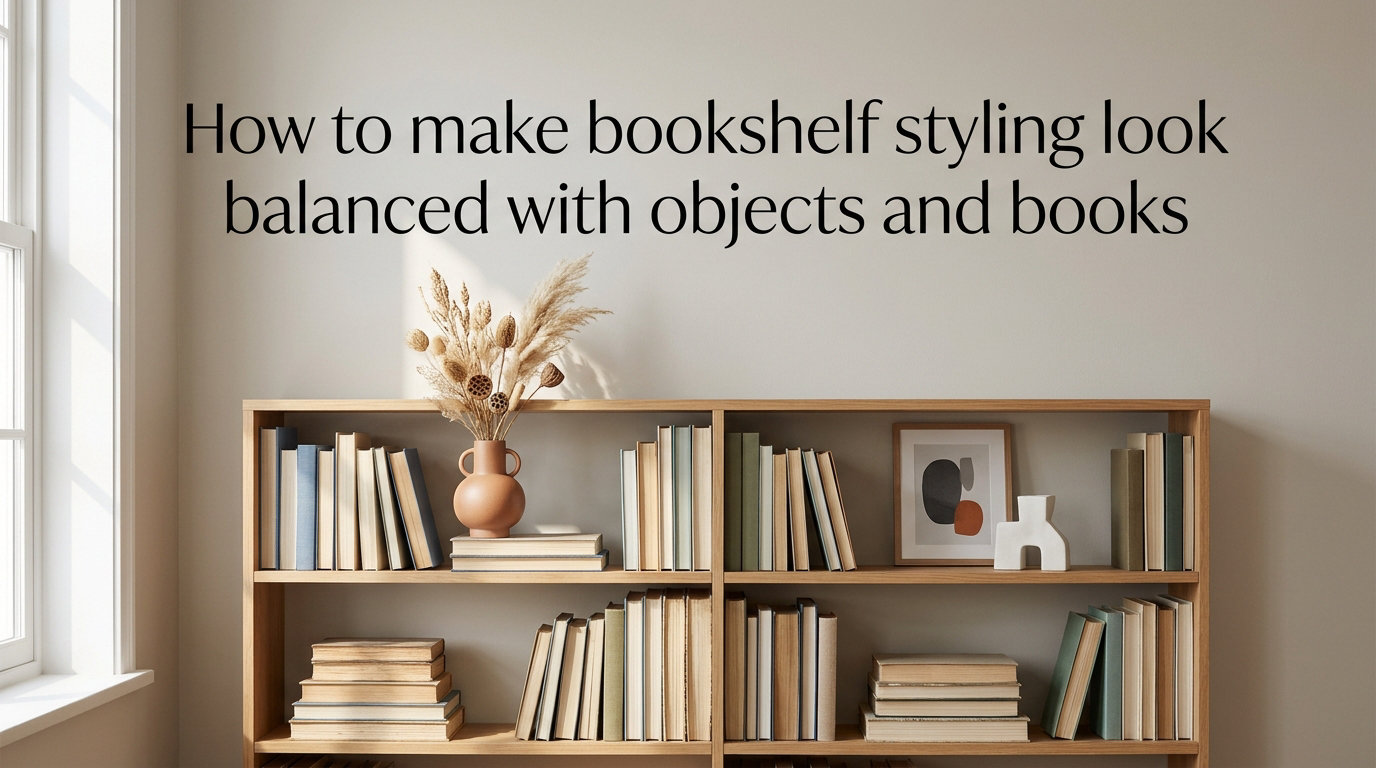 How to make bookshelf styling look balanced with objects and books