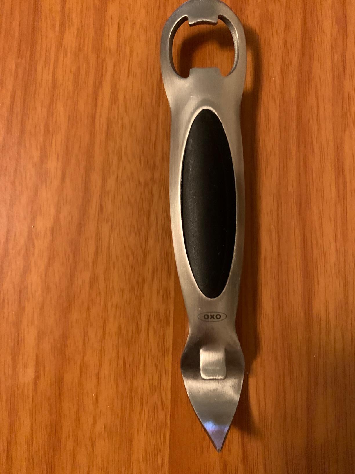 OXO SteeL Stainless Steel Bottle and Can Opener | Dual-Sided, Opens Pop-Tops, Pierces Cans, Stainless Steel, Non-Slip Grip, Kitchen Appliances, Kitchen Essentials customer photo 2