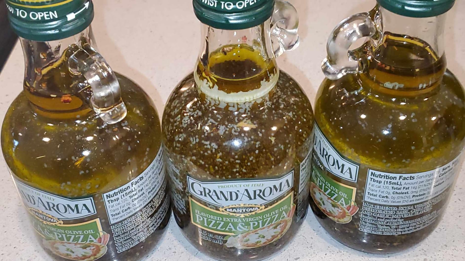 Mantova Grand'Aroma Flavored Extra Virgin Olive Oils, Variety Gift Set, made in Italy, cold-pressed, 100% natural, heart-healthy, for grilling, barbequing, smoking, and cooking, 8.5 oz customer photo 2