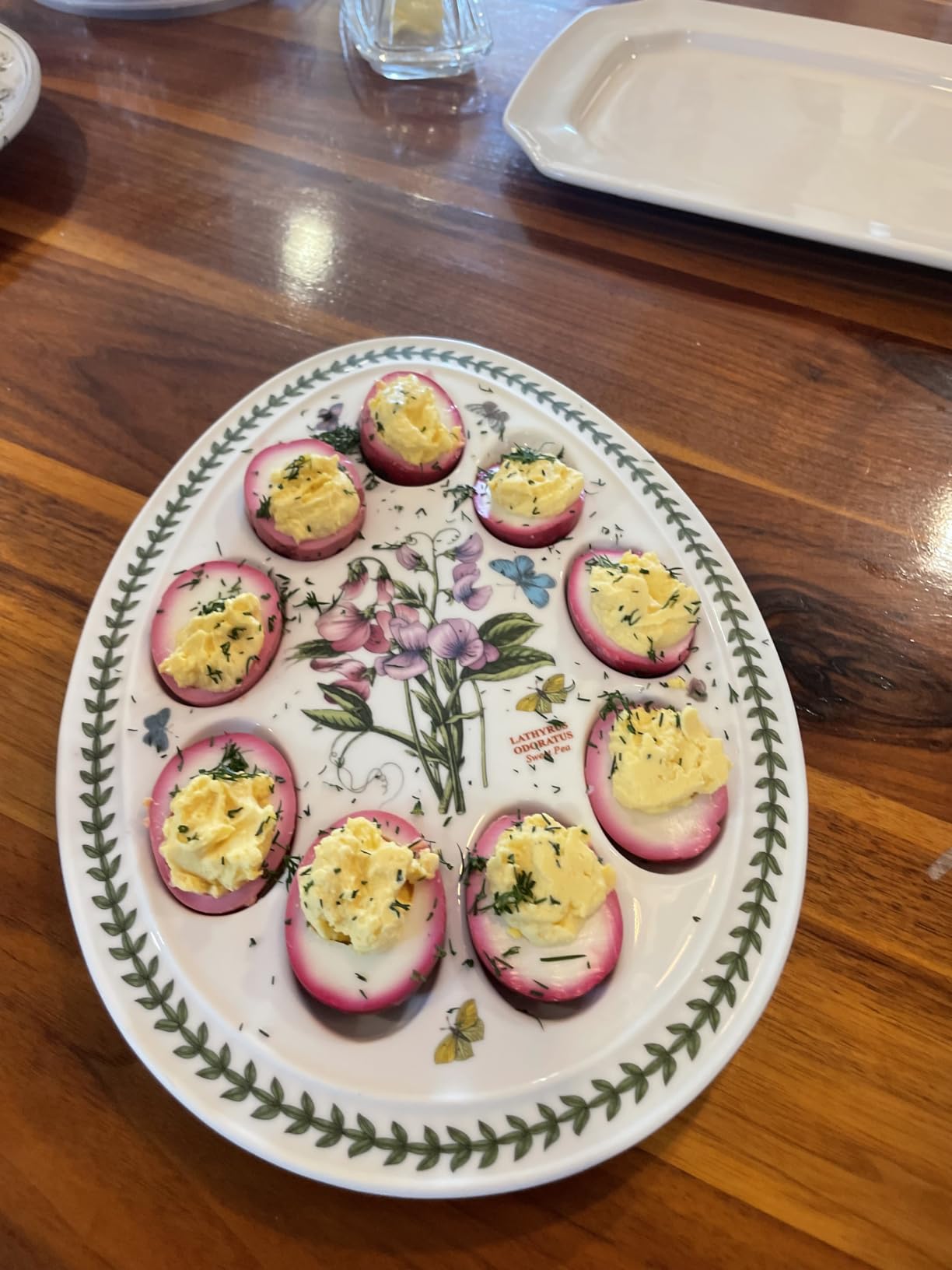 Portmeirion Botanic Garden 12-inch Devilled Egg Platter, Sweet Pea Motif - Durable Porcelain Serveware with Chip-Resistant Glaze - Dishwasher, Microwave, Freezer, Oven Safe Elegant Tableware customer photo 1
