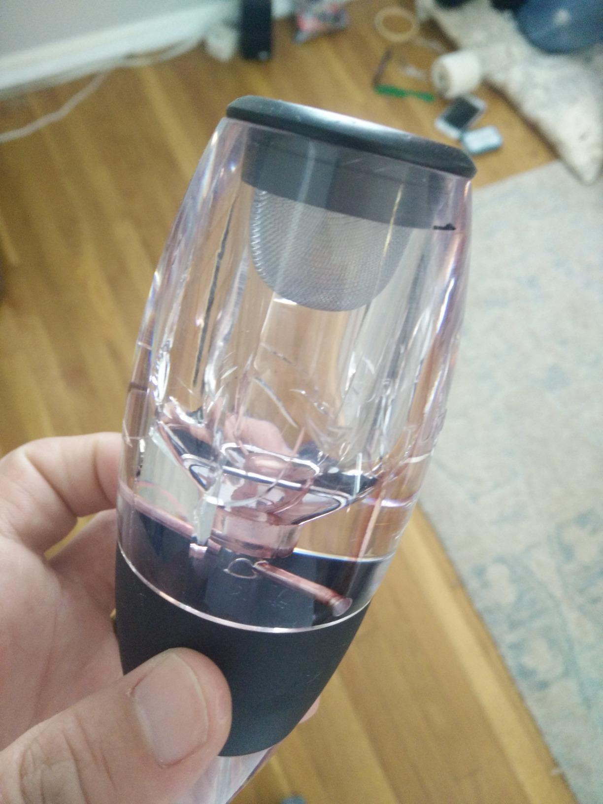 Vinturi Wine Aerator Pourer and Decanter for Red Wines - Patented Design, Includes No-Drip Base & Sediment Screen, Black customer photo 2