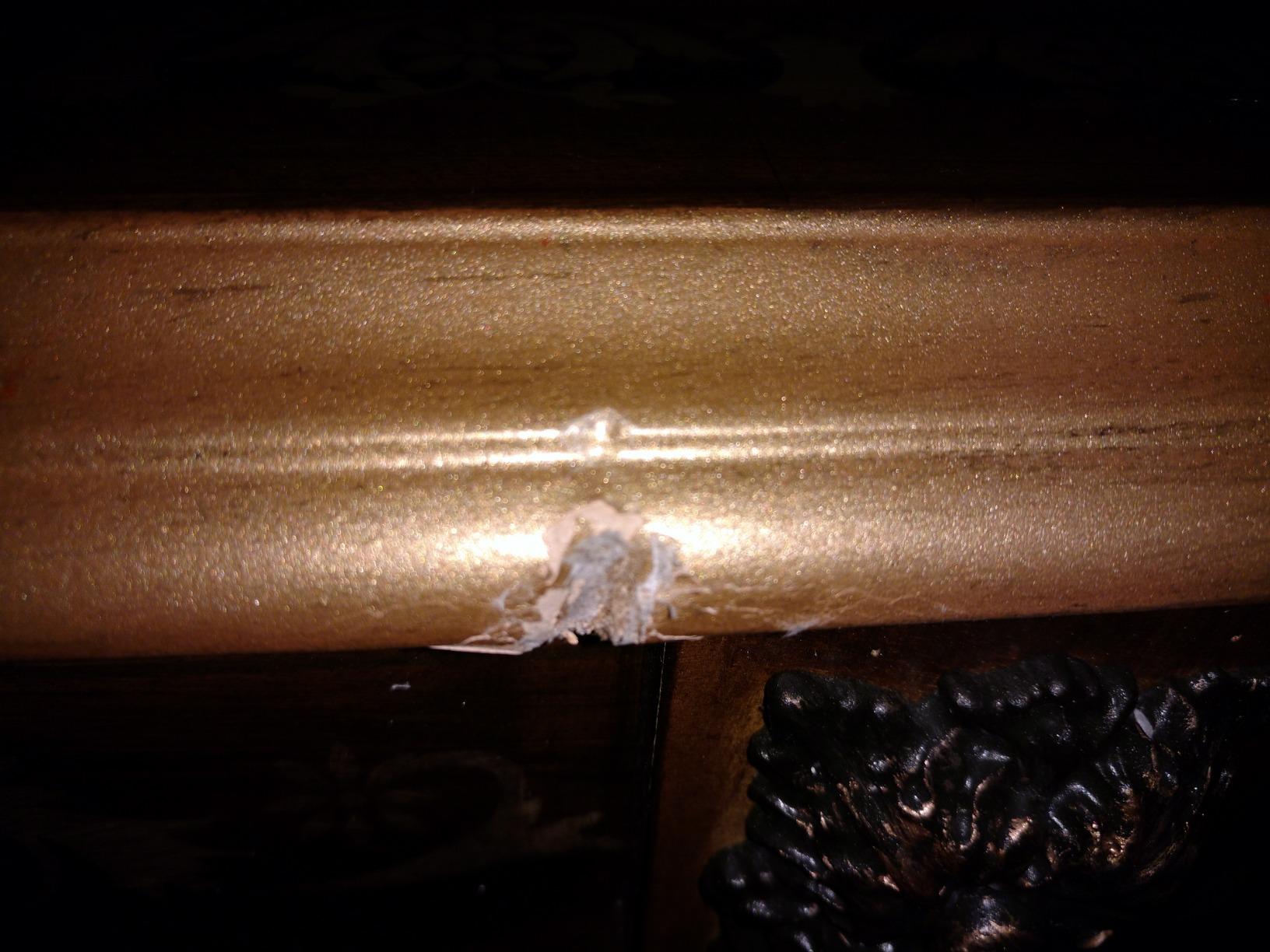 Powell Furniture Masterpiece Floral Demilune Powell Console Table, Brown and Gold 42 x 31.5 x 15.5 customer photo 2