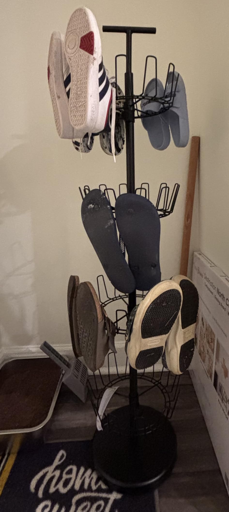 Household Essentials 4-Tier Revolving Shoe Tree, Heavy-Duty Steel with Stabilized Base, Holds 24 Pairs of Shoes, Great for Most Styles, Chromelike Finish customer photo 1