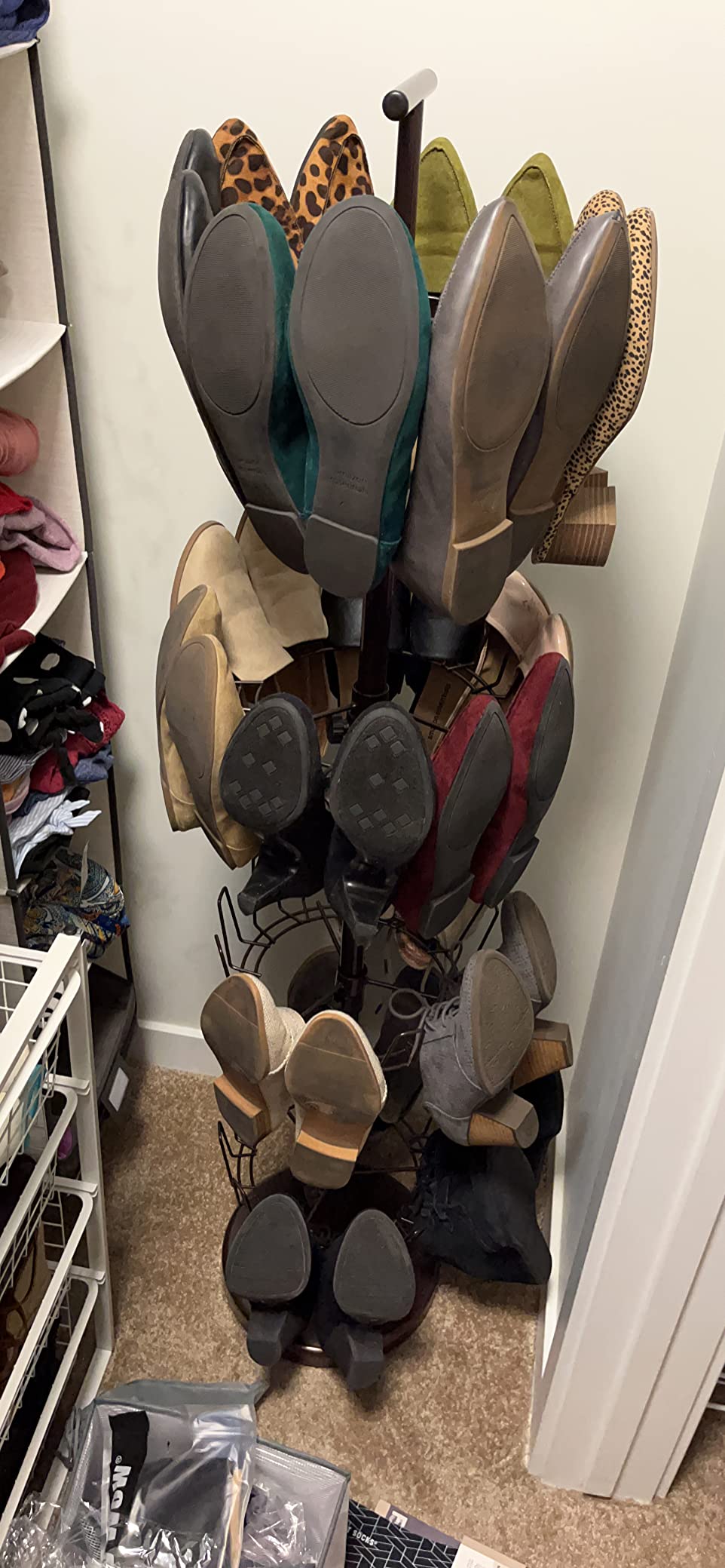 Household Essentials 4-Tier Revolving Shoe Tree, Heavy-Duty Steel with Stabilized Base, Holds 24 Pairs of Shoes, Great for Most Styles, Chromelike Finish customer photo 2
