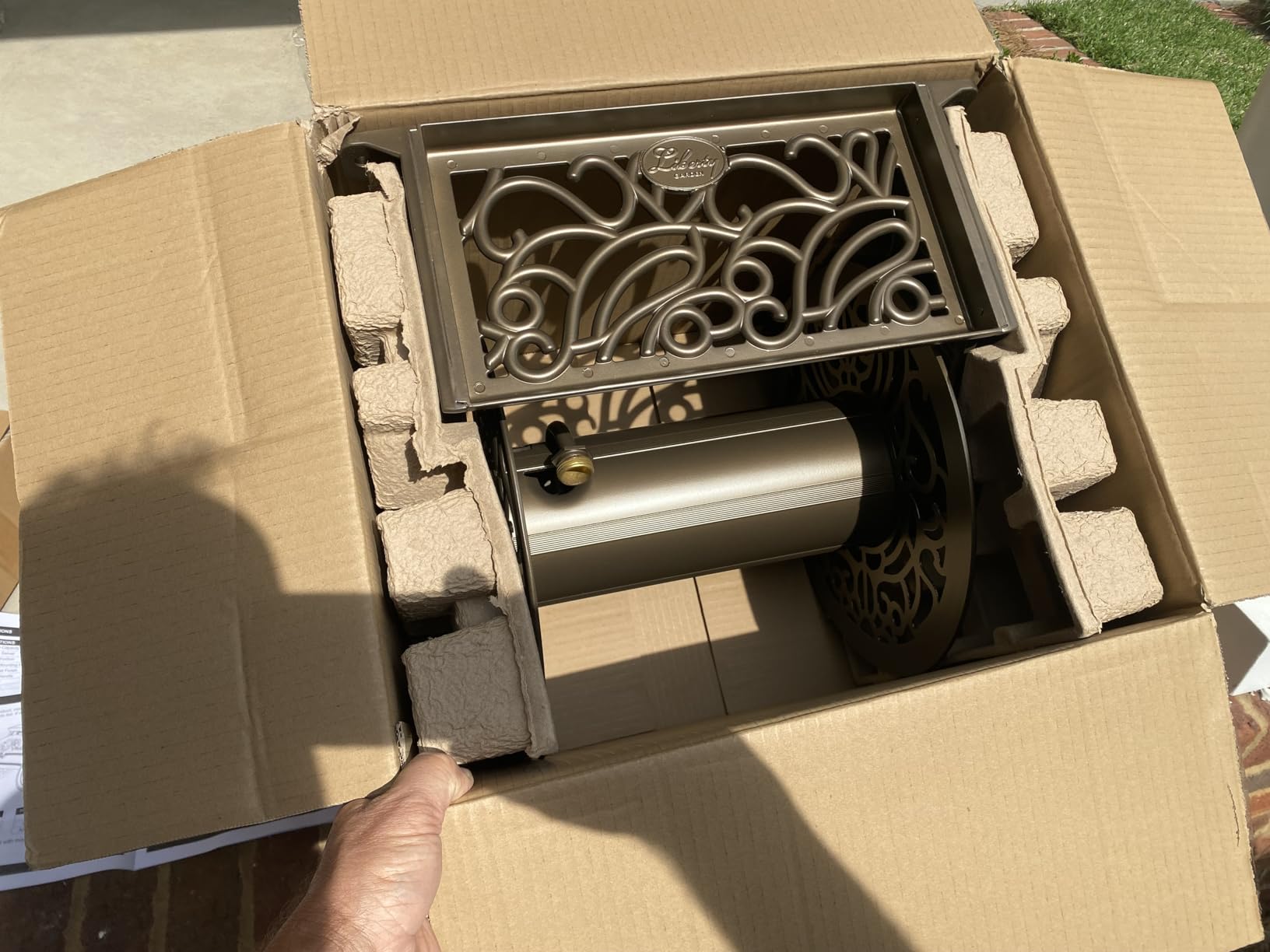 Liberty GARDEN 704 Decorative Cast Aluminum Wall Mount Garden Hose Reel, 125-Feet customer photo 1