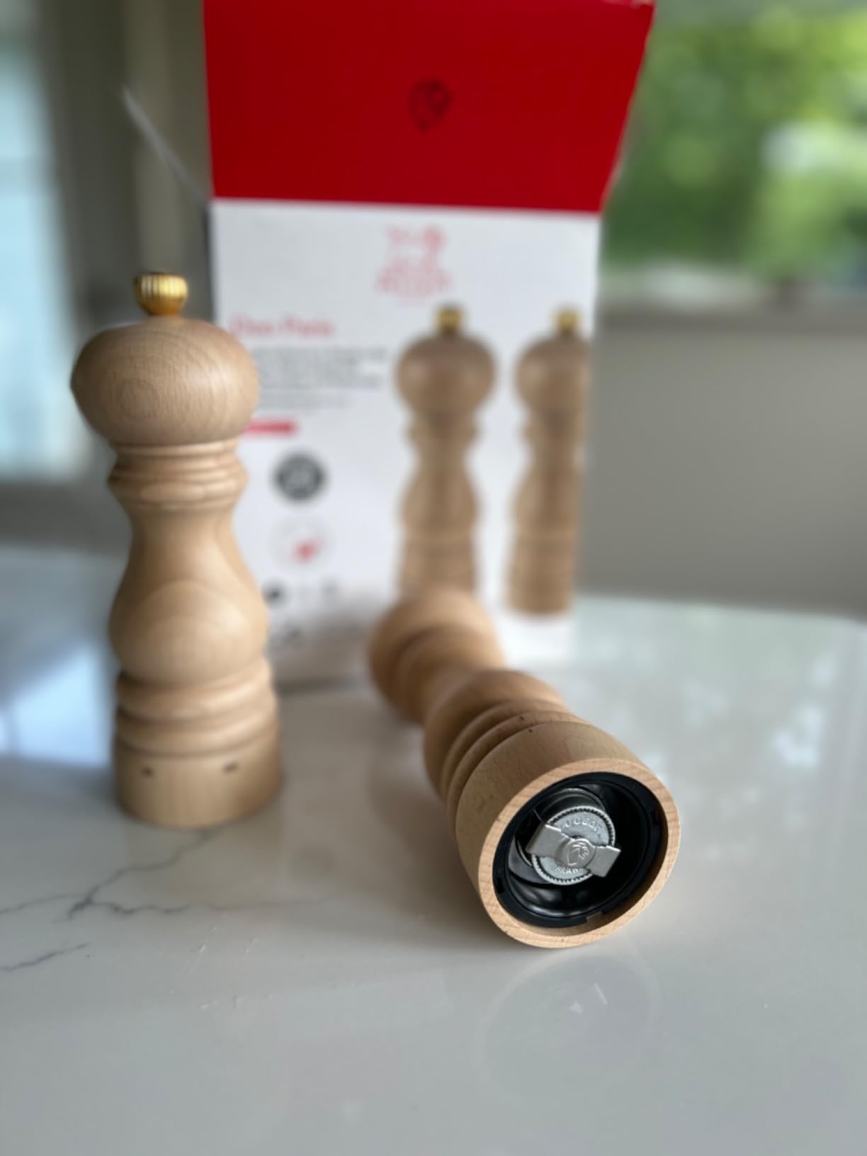 Peugeot - Paris u'Select Salt and Pepper Mill Set - Adjustable Grinders - Beechwood, Natural, 7in customer photo 1
