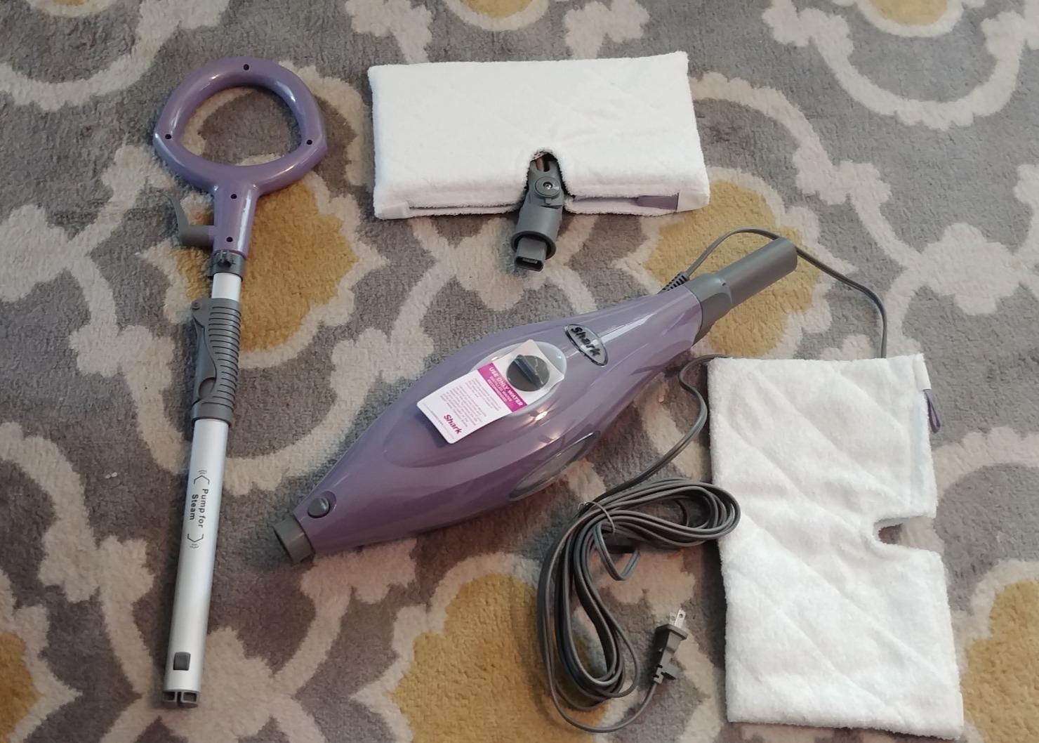 Shark Steam Pocket Mop with 2 Washable Double-sided Pads, Purple, S3501 | Lightweight, 2 Machine Washable Double-Sided Microfiber Pads, Swivel Steering, Steam Sanitization on Sealed Hard Floors customer photo 1