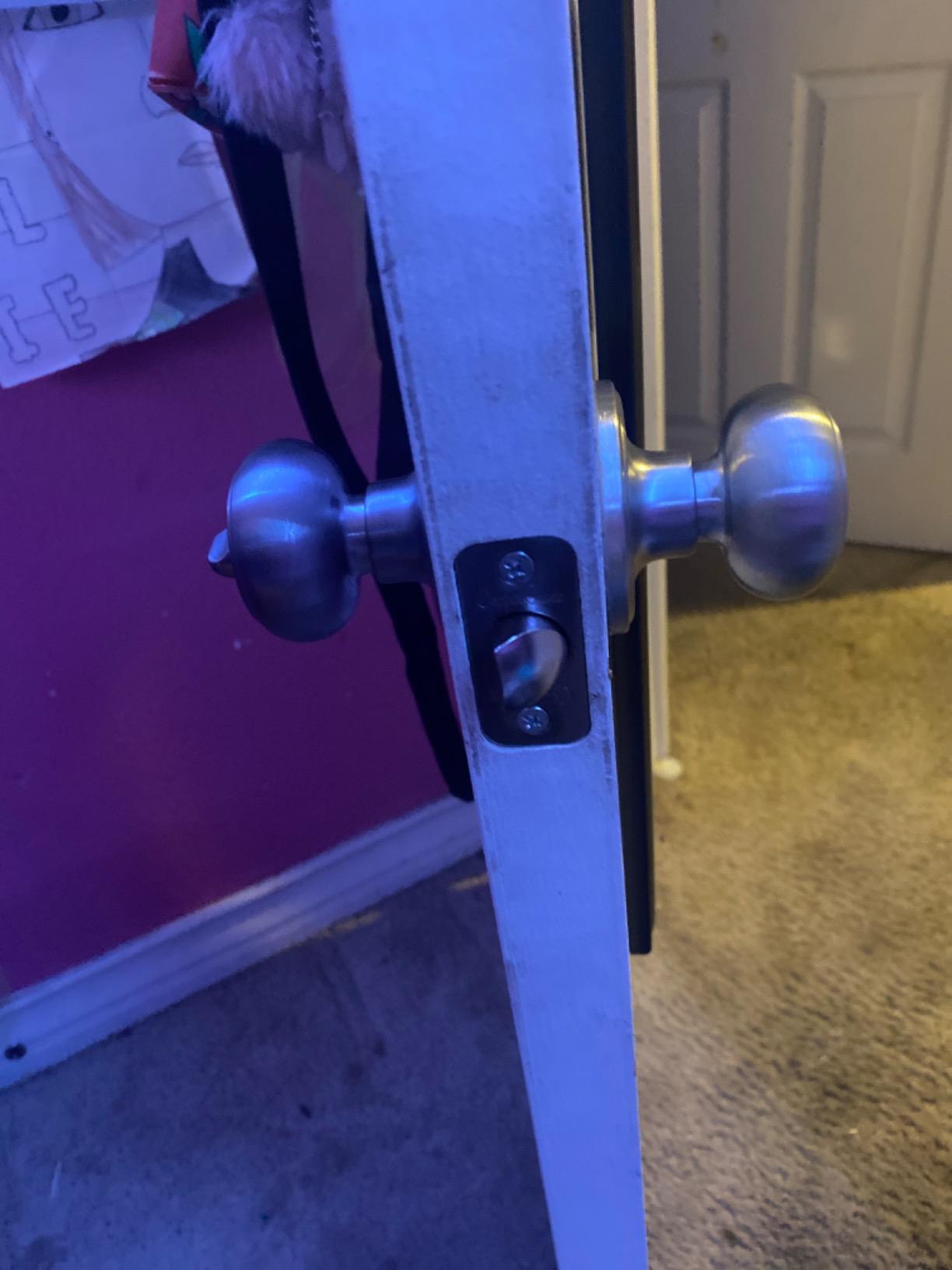 Copper Creek Colonial Privacy Interior Door Knob - ANSI Grade-3 Certified, Modern Heavy Duty Handle, Easy Install and Reversible for Bedroom, Bathroom and Closets - Satin Stainless (1 Pack) customer photo 1