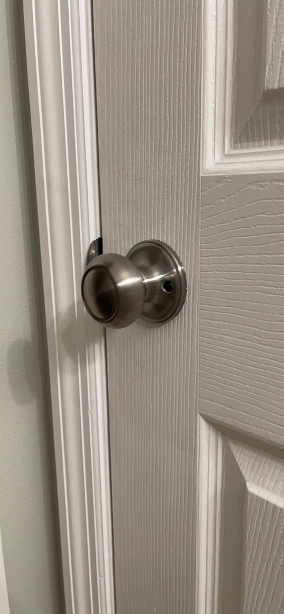 Copper Creek Colonial Passage Interior Door Knob - ANSI Grade-3 Certified, Modern Heavy Duty Handle, Easy Install and Reversible for Bedroom, Bathroom and Closets - Satin Stainless (1 Pack) customer photo 1