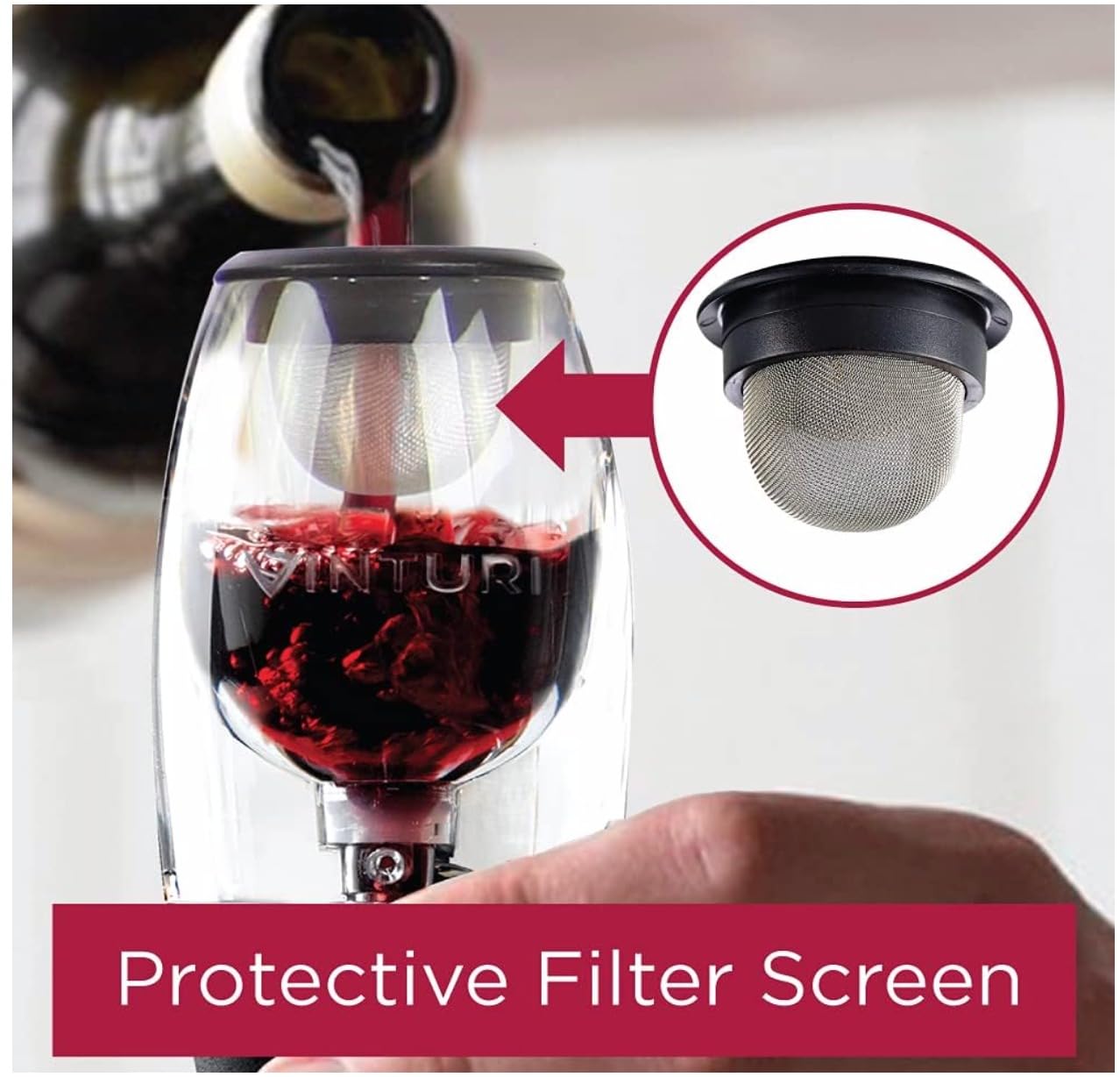 Vinturi Wine Aerator Deluxe Essential Red Wine Pourer and Decanter Tower Stand Set Easily and Conveniently Aerates Wine by the Bottle or Glass and Enhances Flavors with Smoother Finish, Black customer photo 2