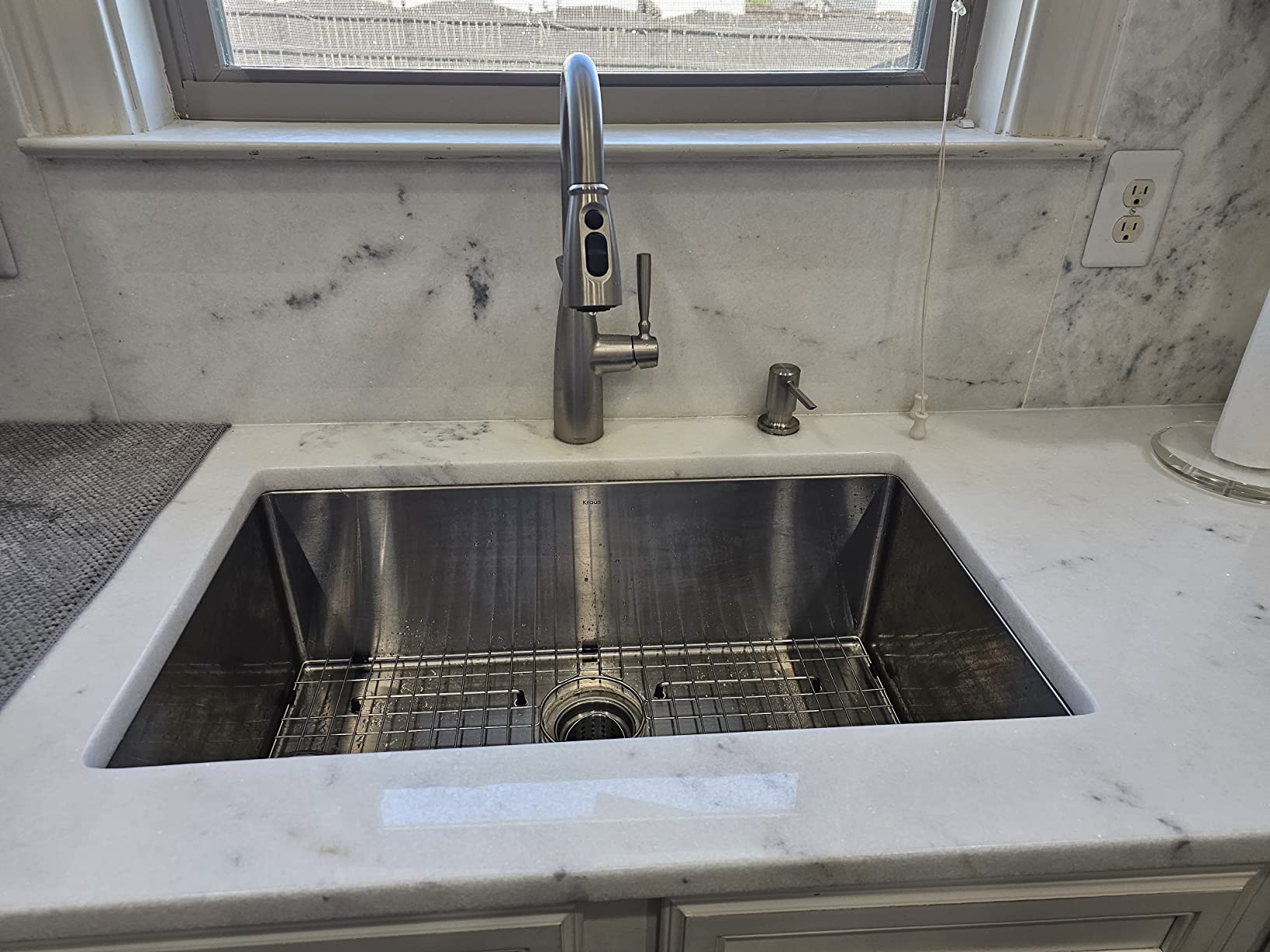 KRAUS Stainless Steel 32 in 16 Gauge Undermount Sink KHU100-32 | TRU16 steel, rounded corners, channel grooves, NoiseDefend pads customer photo 2