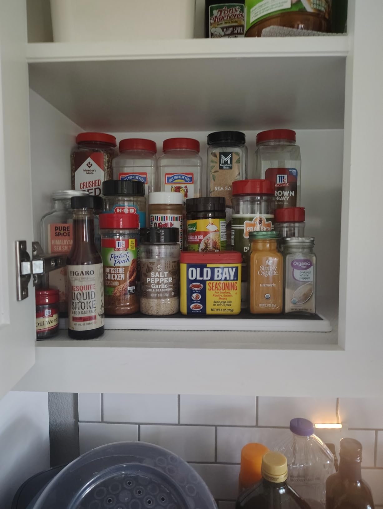 Copco 3-Tier Spice Rack Organizer for Cabinet - 15 Inch Non-Skid Pantry Organizer and Storage Shelf for Spices, Canned Goods, Seasonings - White and Gray customer photo 2