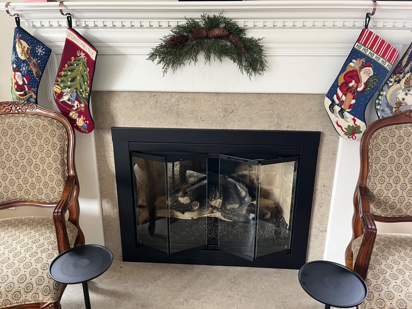 Pleasant Hearth AT-1002 Ascot Fireplace Glass Door, Black, Large customer photo 1