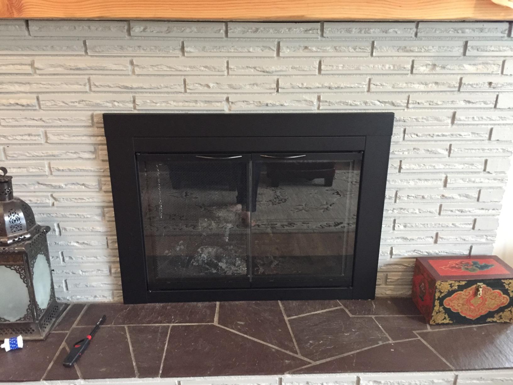 Pleasant Hearth AN-1010 Alpine Fireplace Glass Door, Black, Small customer photo 2