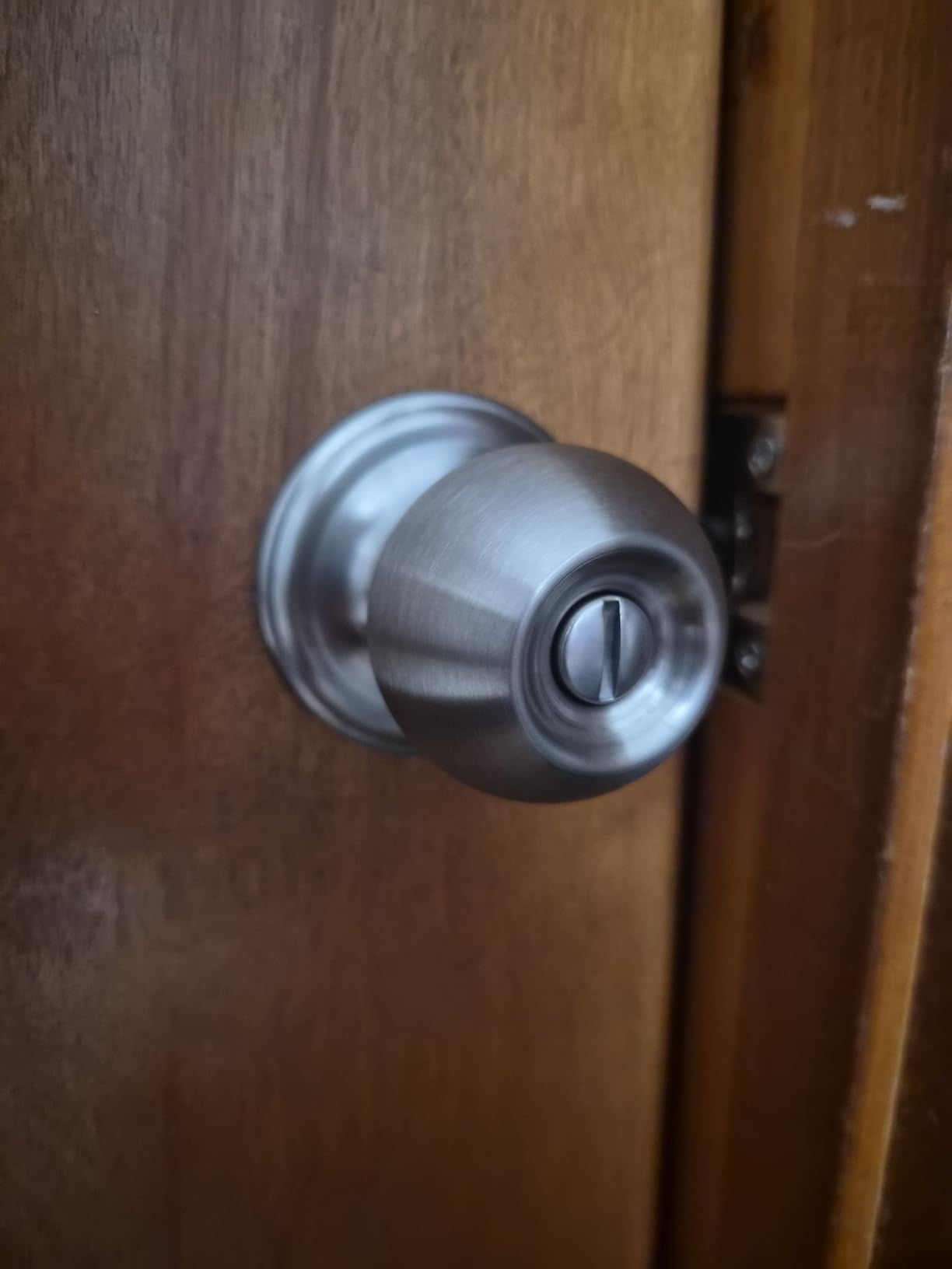 Copper Creek Privacy Interior Door Knob - ANSI Grade-3 Certified, Modern Heavy Duty Handle, Easy Install and Reversible for Bedroom, Bathroom & Closets - Satin Stainless (1 Pack) customer photo 2