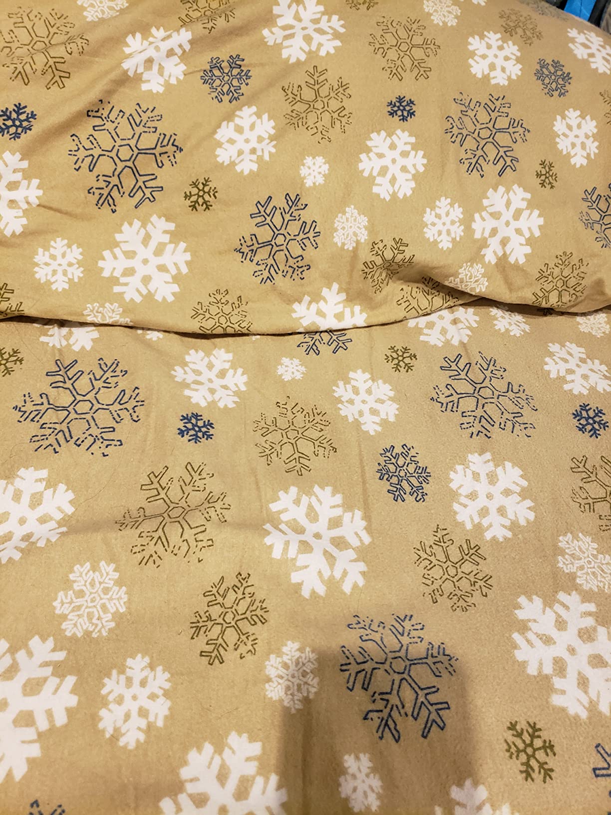 Pointehaven Heavy Weight Flannel Sheet Set, Queen, Snow Flakes - Warm & Cozy - 100% Cotton Flannel Pre-Shrunk -170 GSM -Deep Pockets -Easy Fit Elastic All Around-Comfy Double Brushed customer photo 2