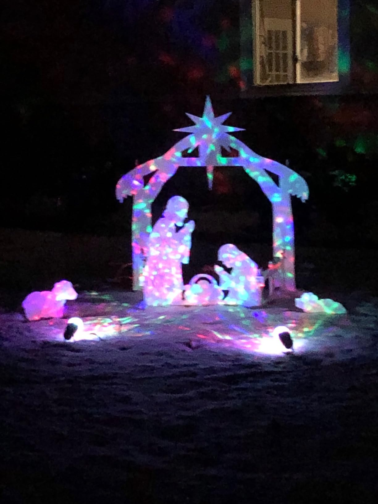 Outdoor Nativity Set. Weatherproof Outdoor Nativity Scene Christmas Decor for Yards & Lawns. Made in USA, Durable Materials, Simple Assembly, Compact Storage. White. Solid Plastic customer photo 1