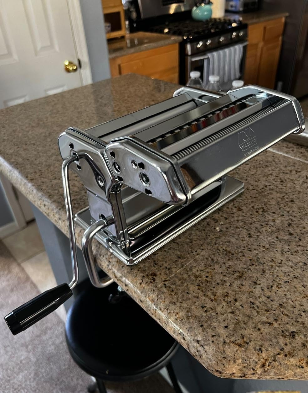 MARCATO Made in Italy Atlas 180 Classic Manual Pasta Machine, Chrome Steel. Makes Lasagne, Fettuccine & Tagliolini customer photo 1