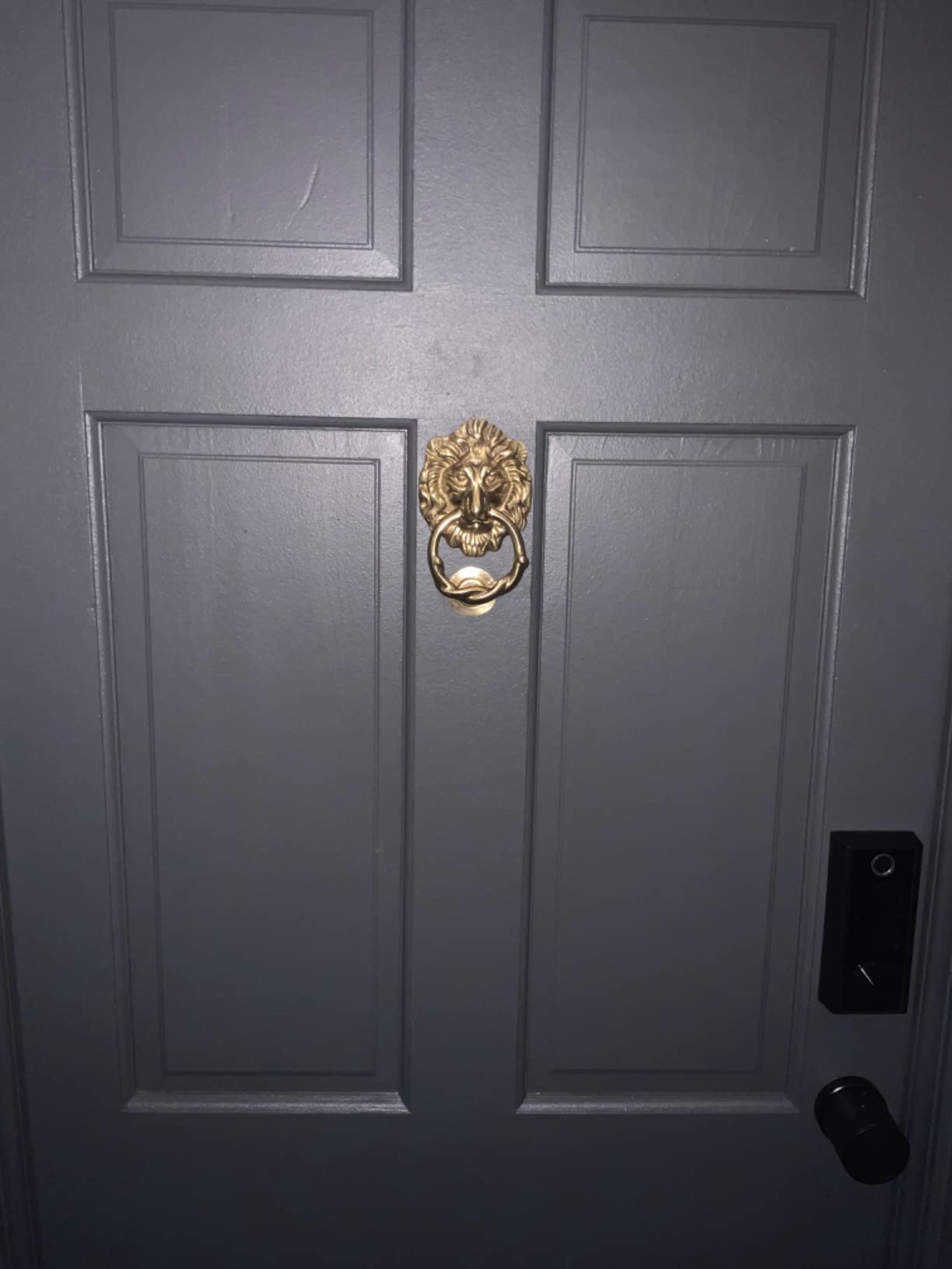 Renovators Supply Manufacturing Solid Brass Lion Door Knocker Polished Brass Finish 6.25 inches Front Entry Hardware customer photo 1